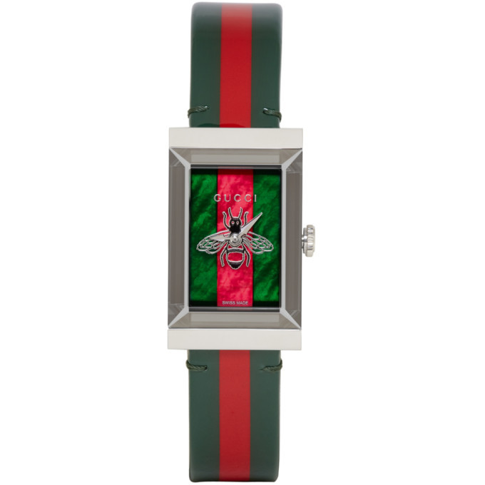 Gucci Green and Red G-Frame Watch Gucci