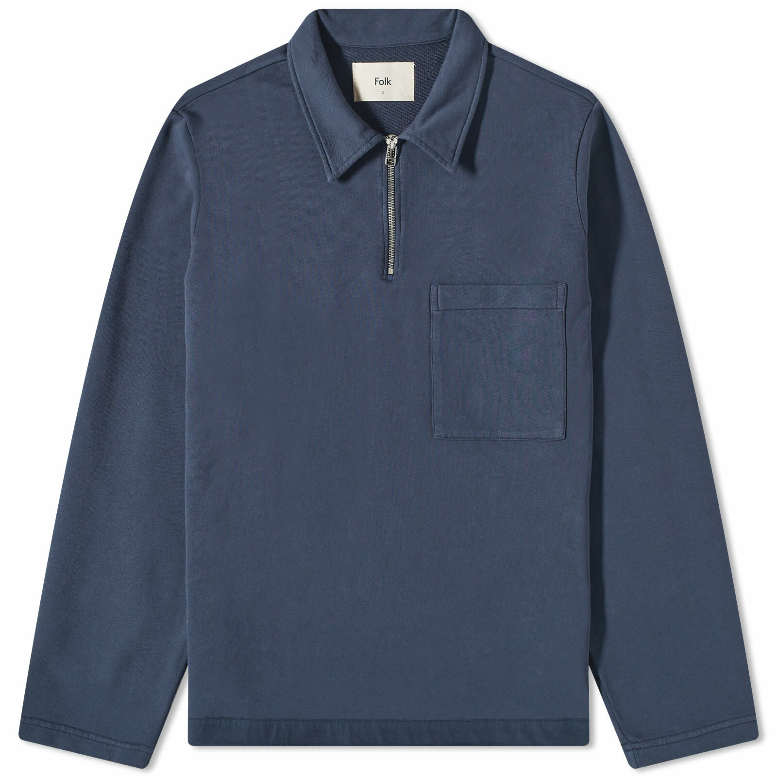 Folk Men's Signal Half Zip in Steel Folk