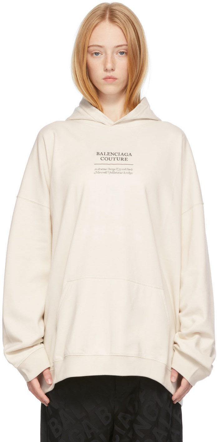 Caps Destroyed Hoodie in White  Balenciaga US