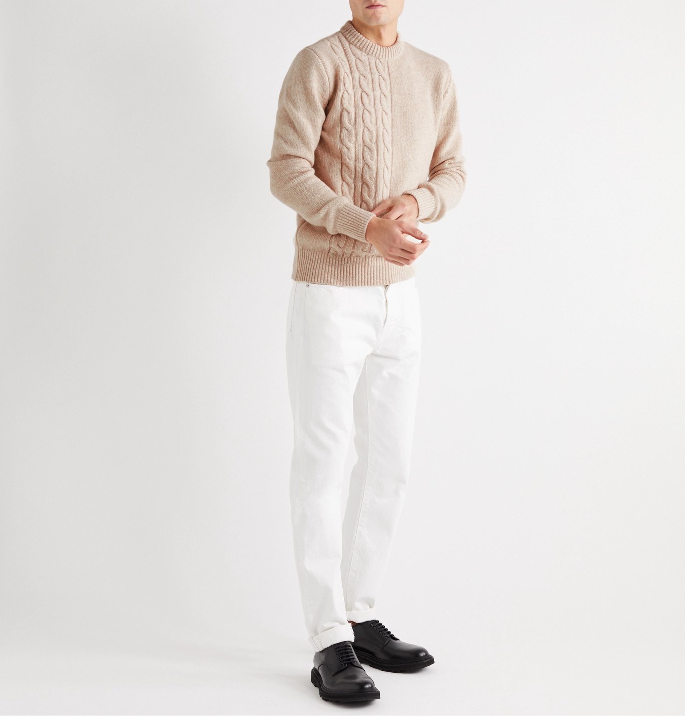 Oliver Spencer - Blenheim Cable-Knit Wool Sweater - Neutrals