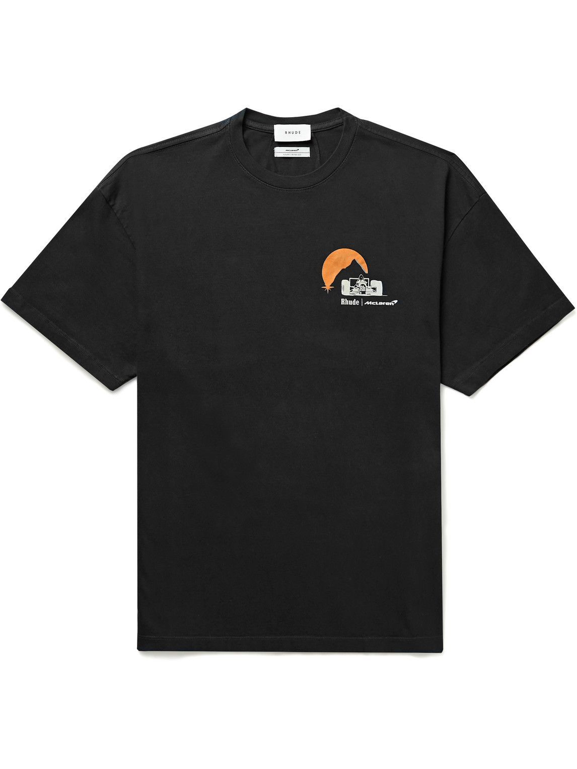Rhude - McLaren Moonlight Rhacer Printed Cotton-Jersey T-Shirt - Black ...