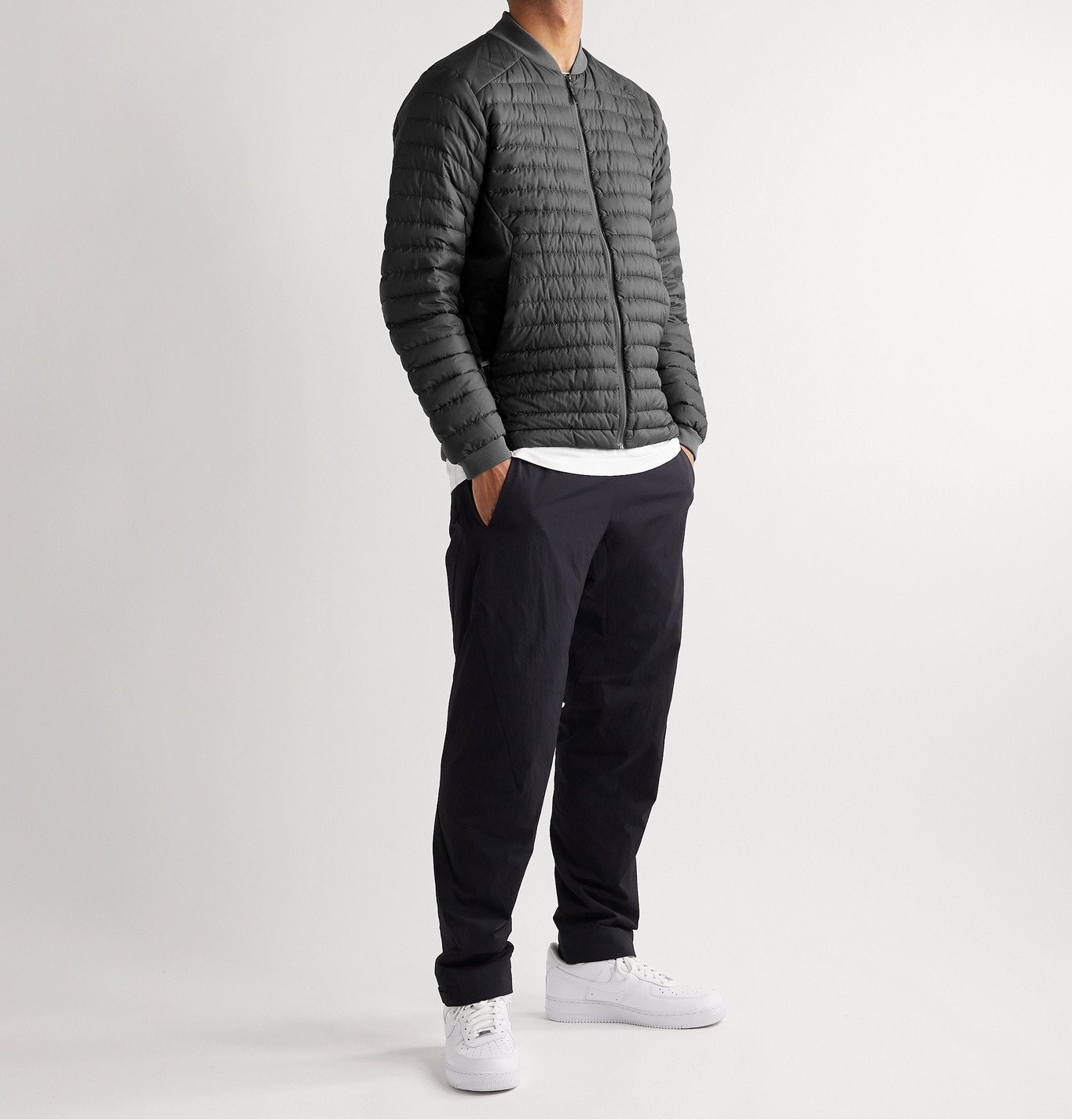 Veilance Conduit LT SlimFit Quilted NylonRipstop Down Jacket Gray