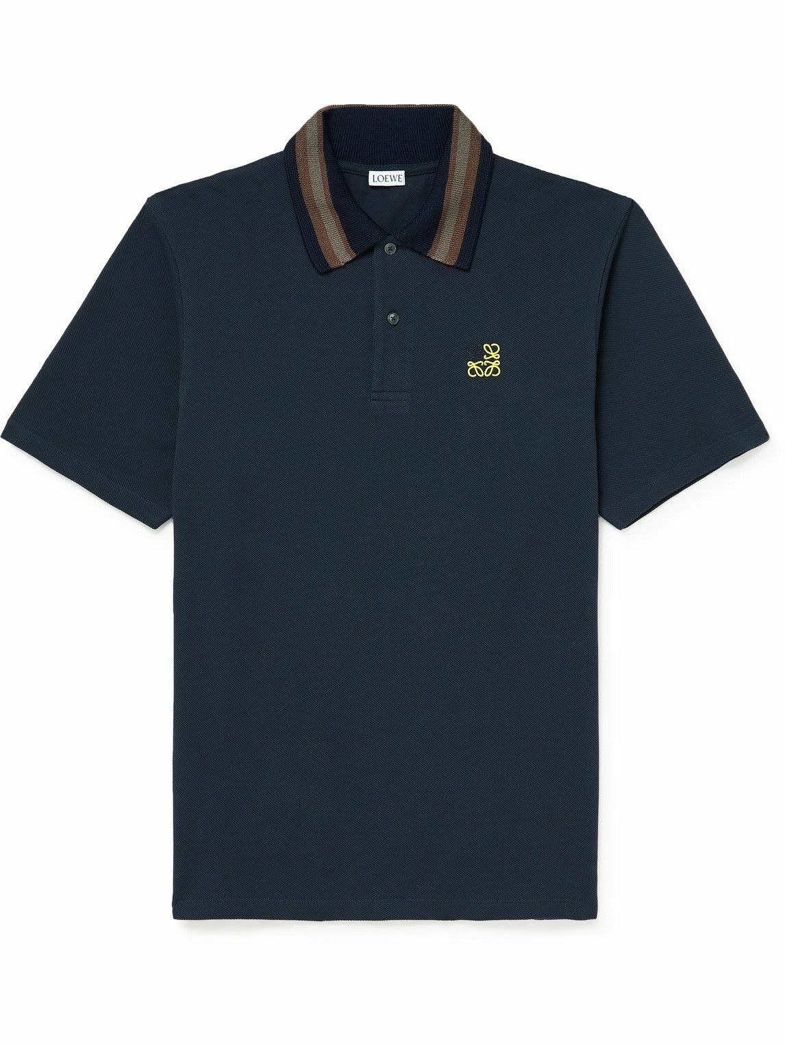 Loewe - Logo-Embroidered Cotton-Piqué Polo Shirt - Blue Loewe