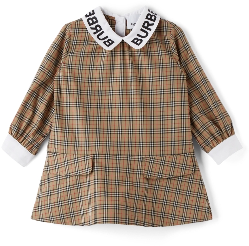 Photo: Burberry Baby Beige Check Logo Collar Alicia Dress