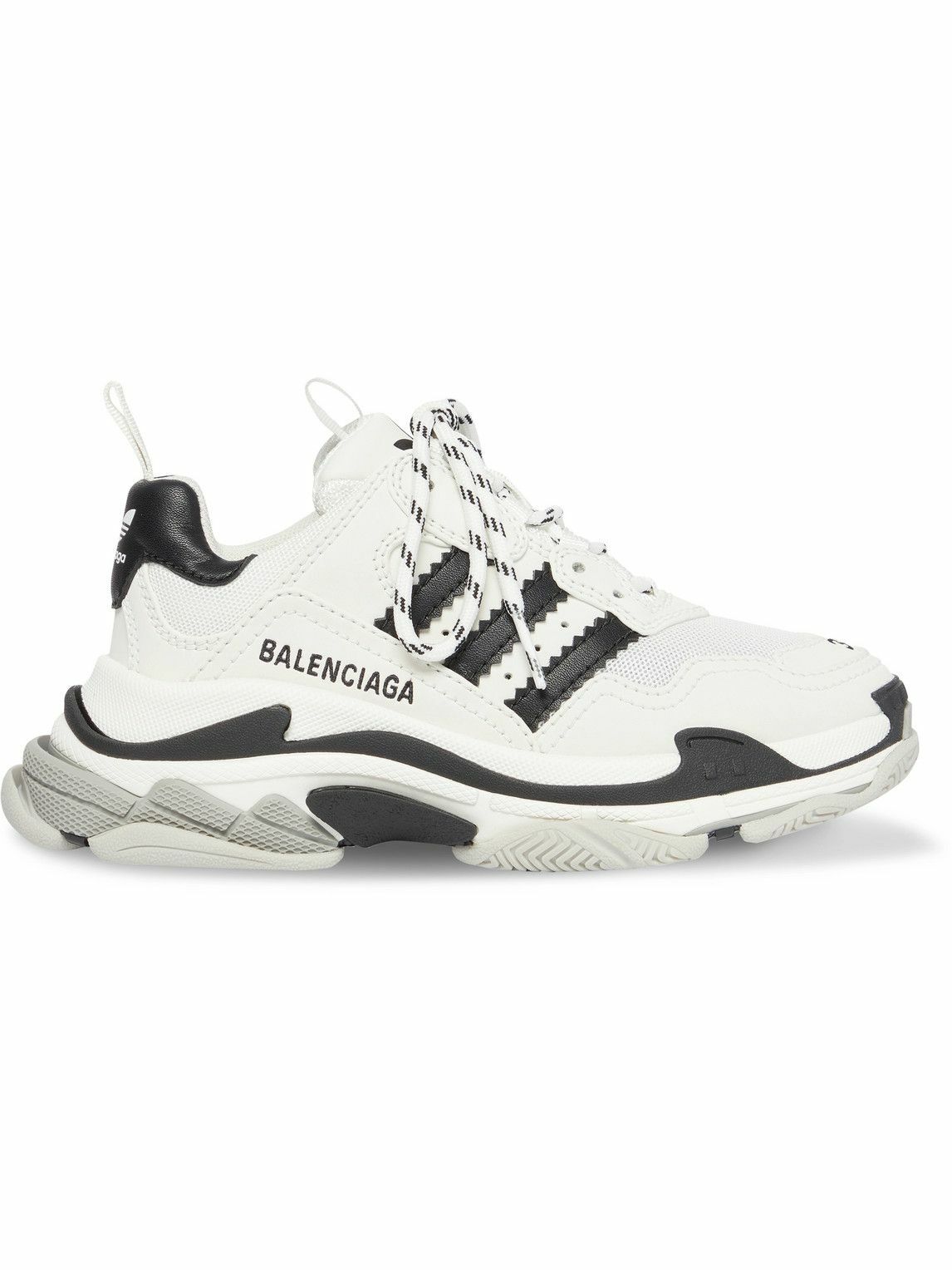 Balenciaga - adidas Triple S Leather and Mesh Sneakers - White Balenciaga
