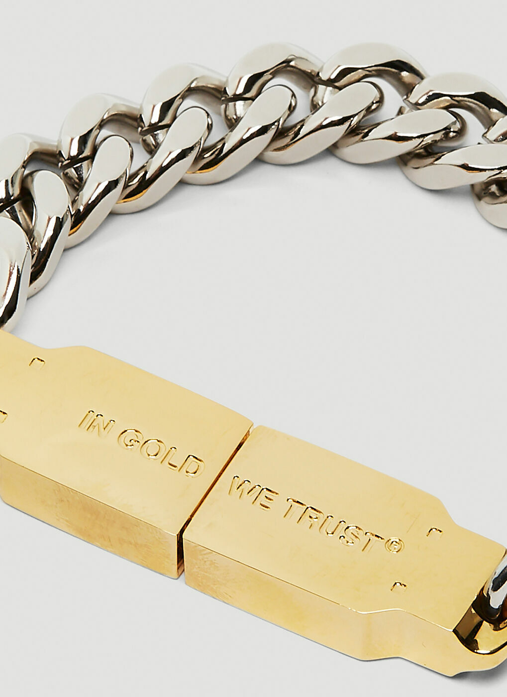 Metallic Womens Mens Jewellery Mens Bracelets In Gold We Trust Usb-c Cuban Chain Bracelet in Gold 