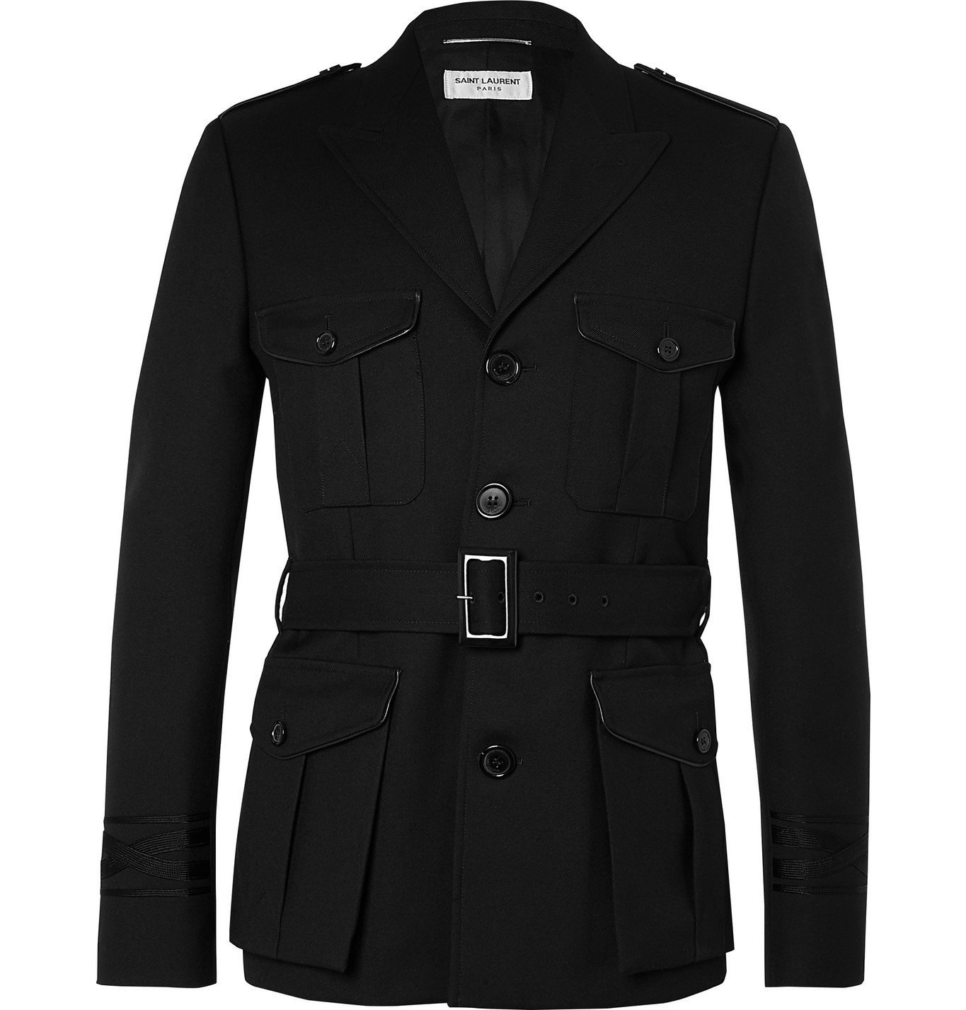 belted wool trench coat