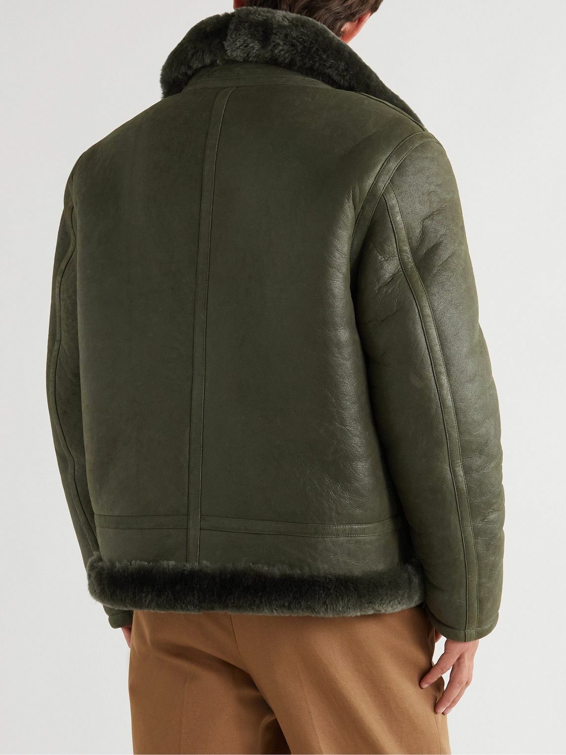 Mr P. Shearling Flight Jacket Green Mr P.