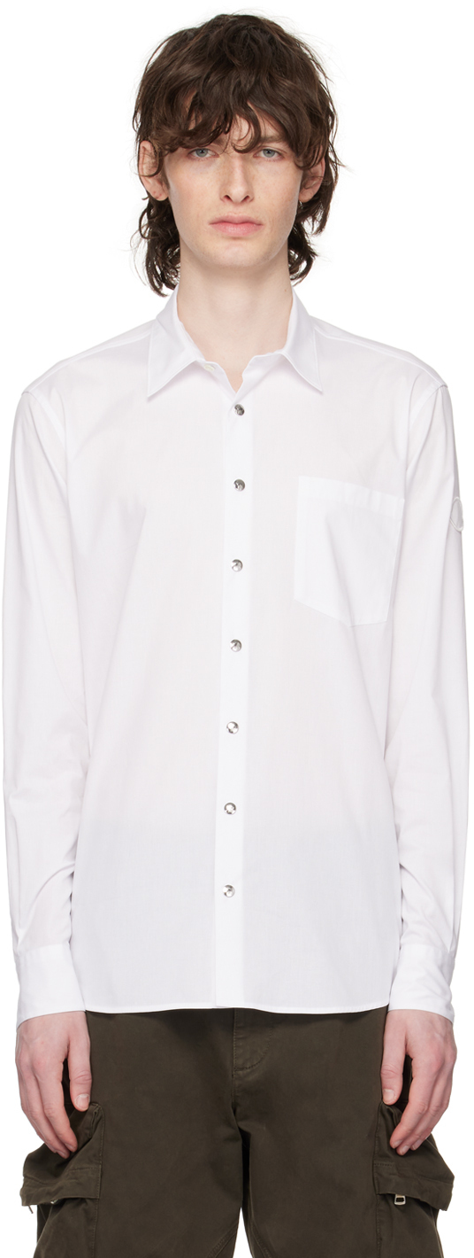 Moncler White PressStud Shirt Moncler