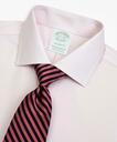Brooks Brothers Men's Stretch Milano Slim-Fit Dress Shirt, Non-Iron Twill English Collar Micro-Check | Pink