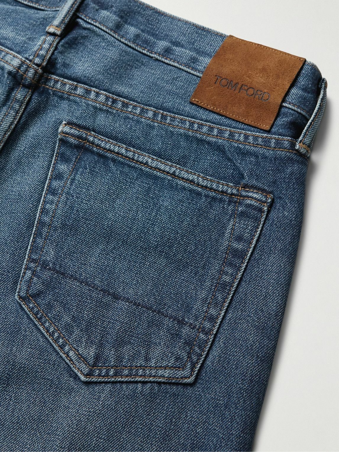 TOM FORD - Straight-Leg Garment-Washed Selvedge Jeans - Blue TOM FORD