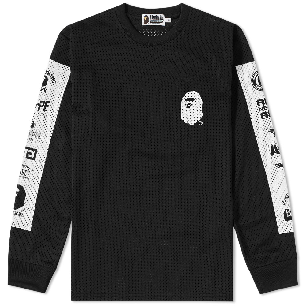 bape multi logo l/s tee