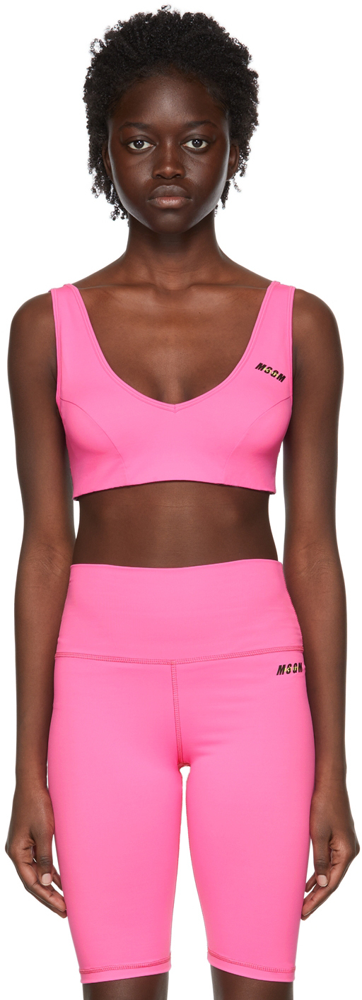 MSGM Pink Nylon Sports Bra MSGM