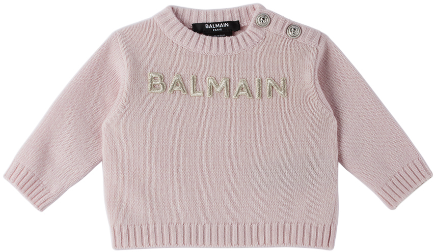 Balmain Baby Pink Embroidered Sweater Balmain