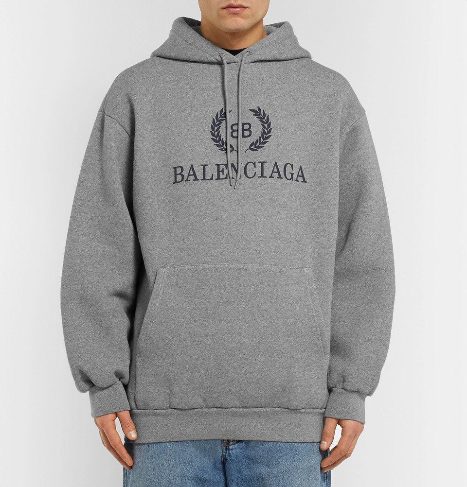 Balenciaga - Oversized Logo-Print Fleece-Back Cotton-Blend Jersey 