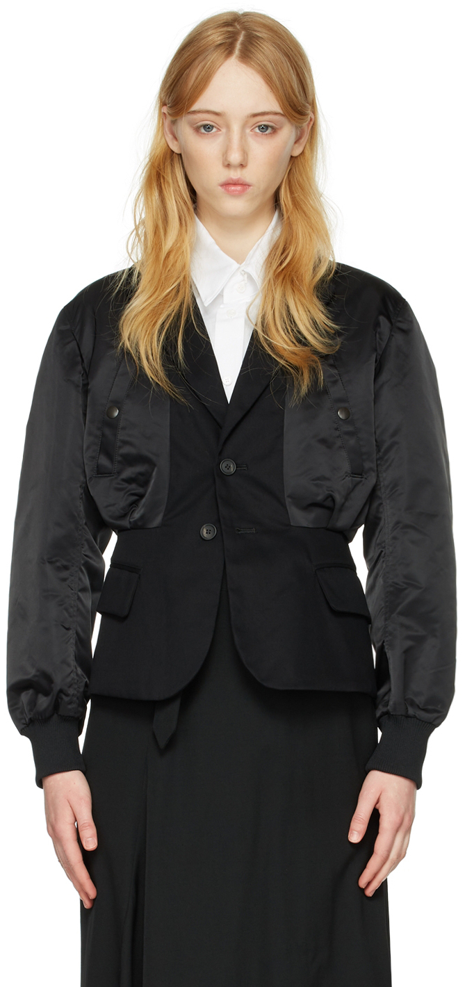 Regulation Yohji Yamamoto Black Cotton Blazer Regulation Yohji Yamamoto