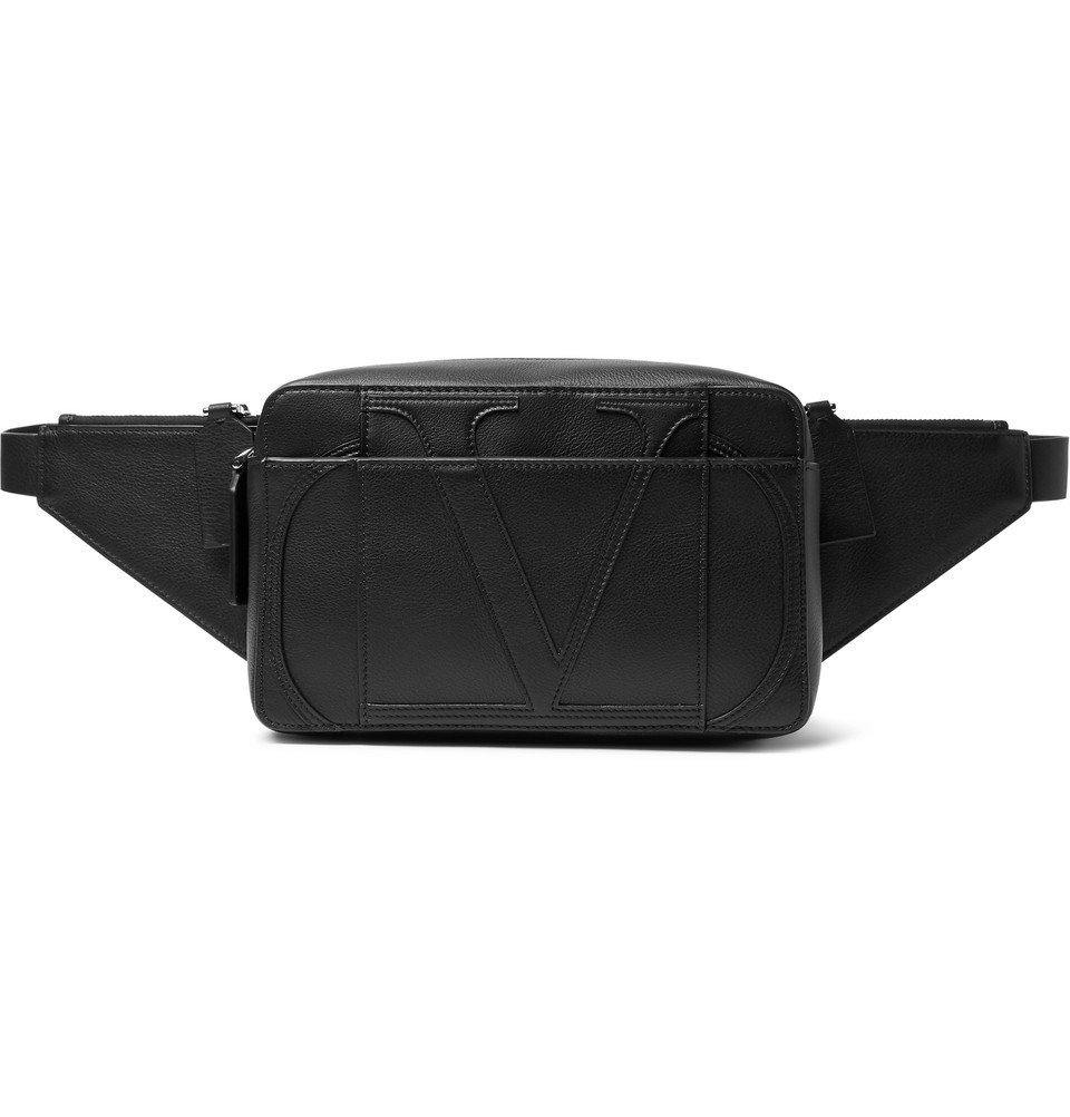 Valentino - Logo-Appliquéd Leather Belt Bag - Black Valentino