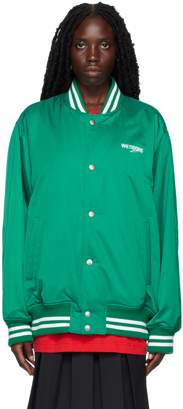 We11done Green Oversized Bomber Jacket We11done