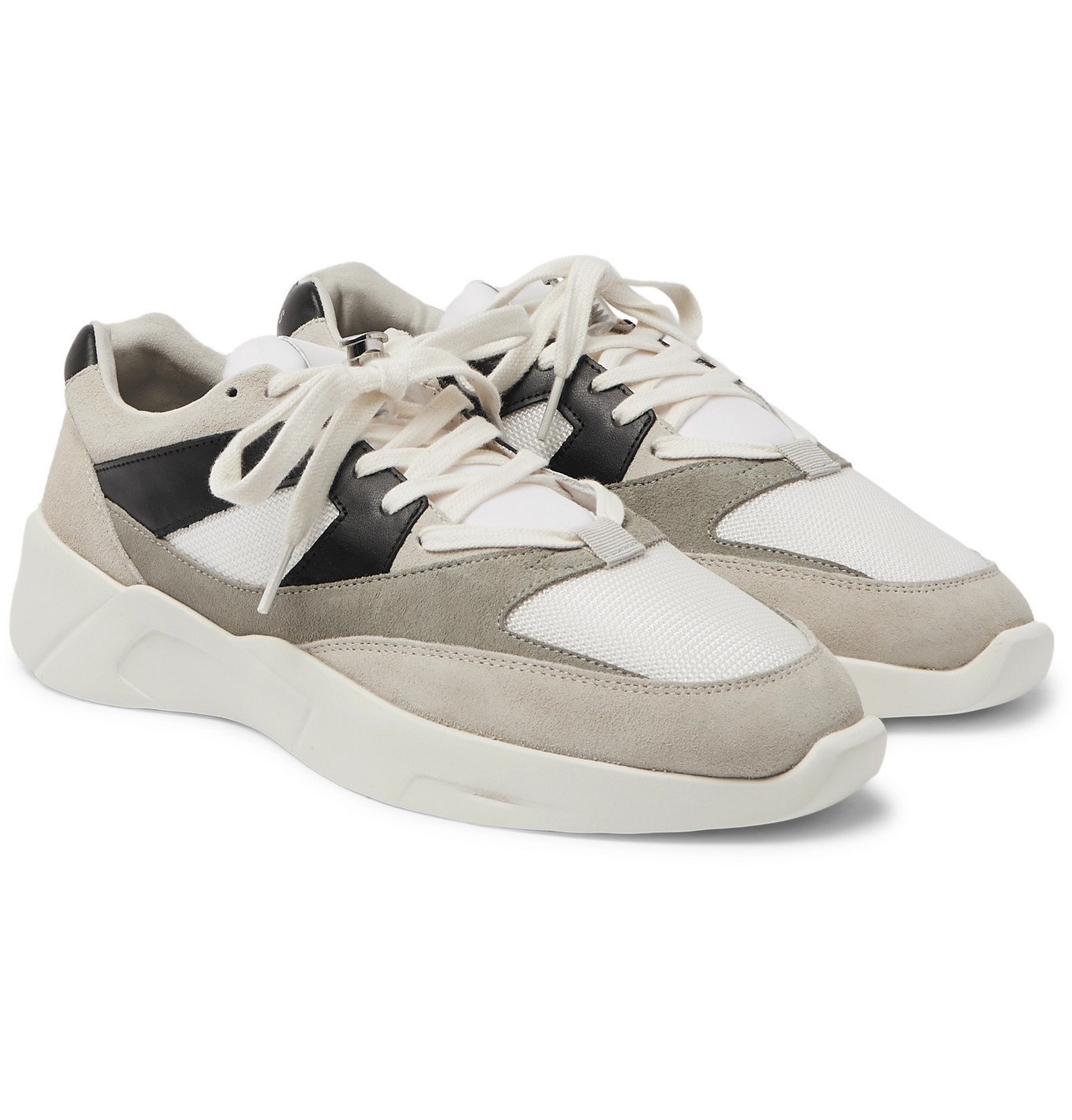 Fear of God Essentials - Leather-Trimmed Suede and Mesh Sneakers ...