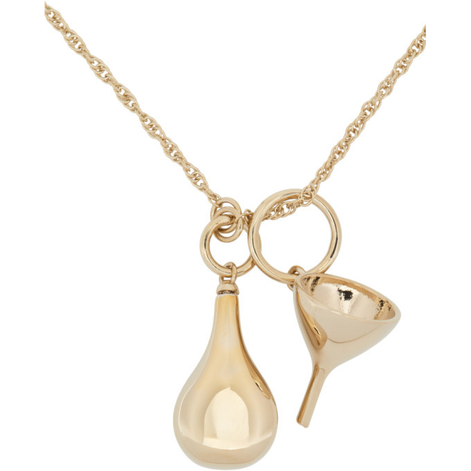 Lemaire Gold Small Perfume Bottle Pendant Necklace Lemaire