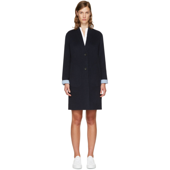 rag and bone Reversible Navy Melbourne Coat Rag and Bone