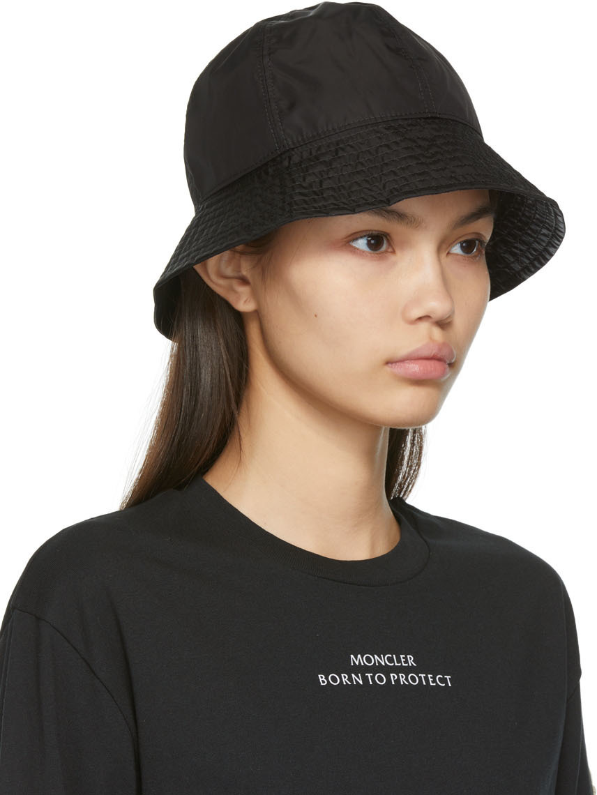 Moncler Reversible Black Born To Protect Bucket Hat Moncler