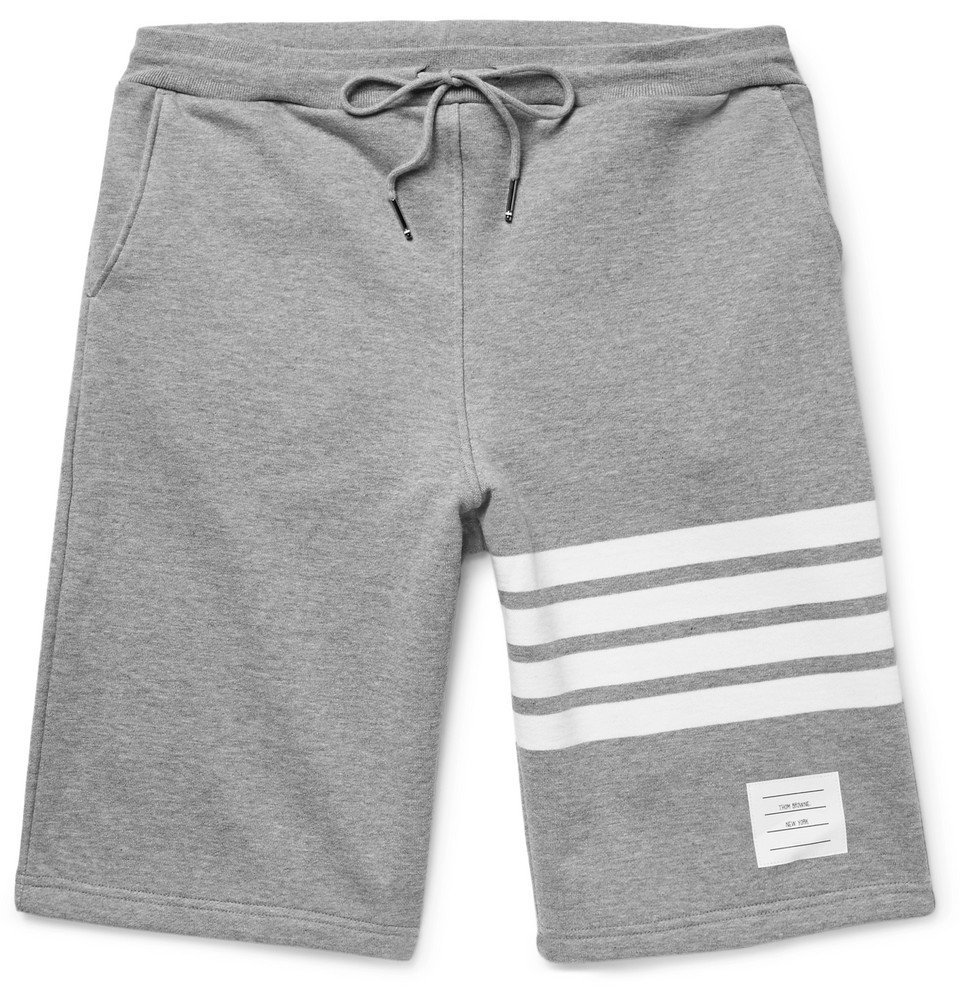 Thom Browne Striped Loopback CottonJersey Shorts Men Gray Thom