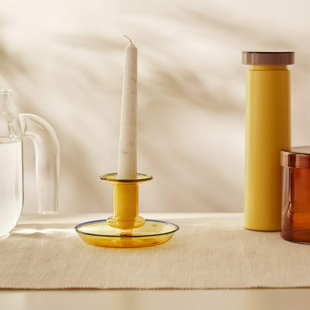 HAY Flare Candle Holder in Yellow HAY