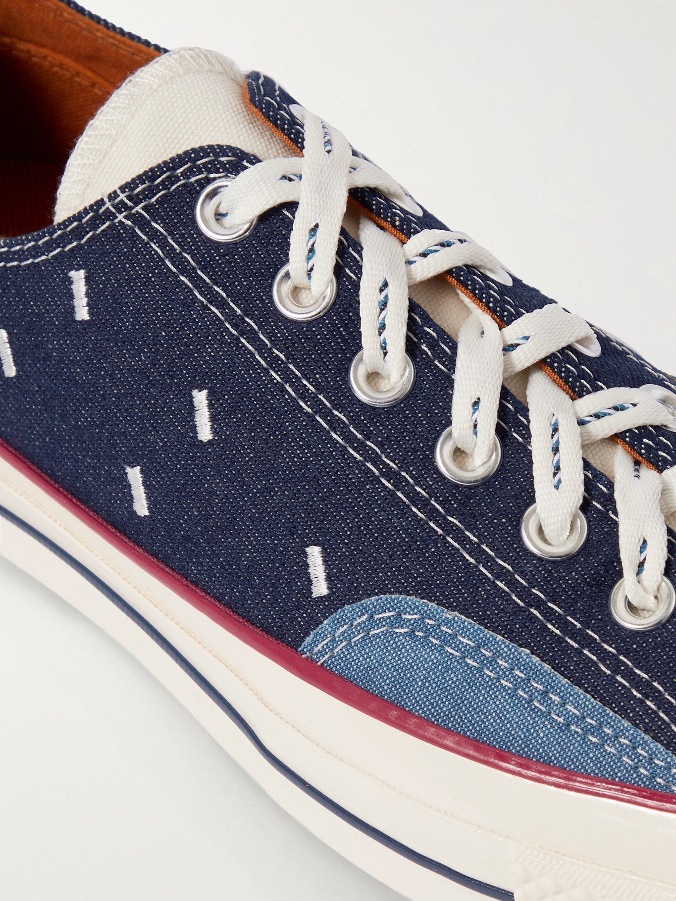 CONVERSE - Chuck 70 OX Embroidered Denim and Canvas Sneakers - Blue Converse