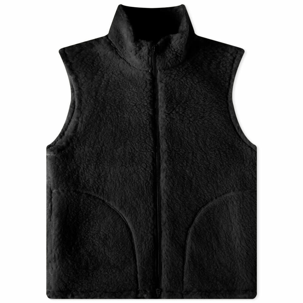 Beams Plus Mens Stand Collar Boa Fleece Vest In Black Beams Plus 2084