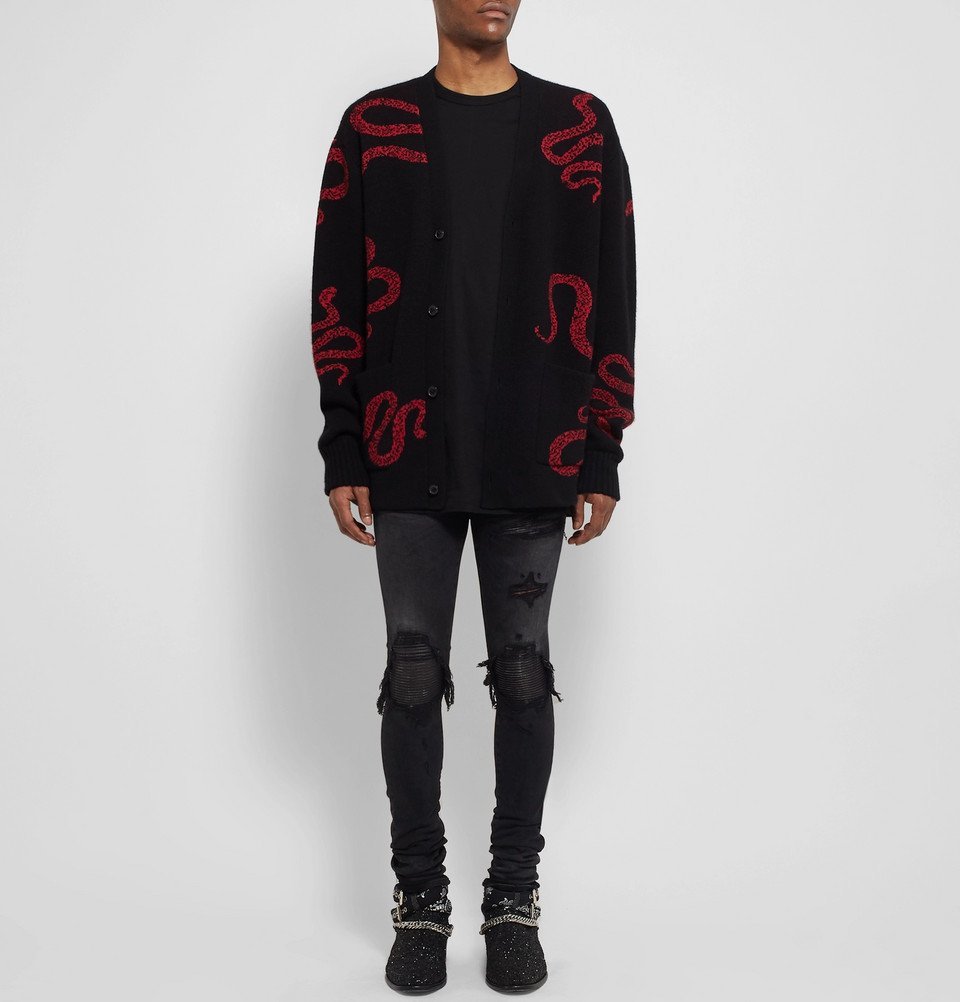 amiri snake cardigan