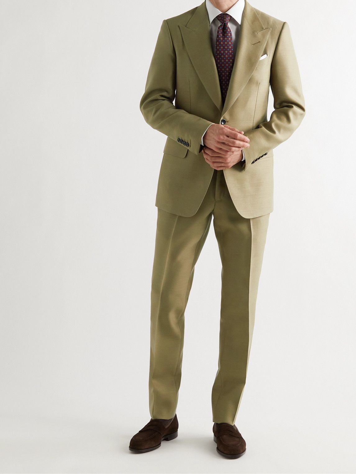 TOM FORD - Shelton Slim-Fit Wool and Silk-Blend Suit Jacket - Green TOM FORD