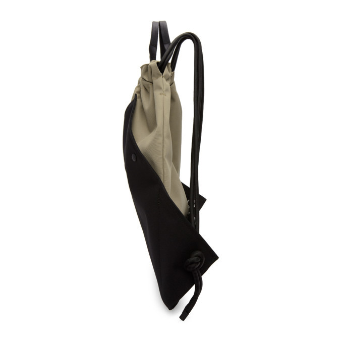 Issey Miyake Men Beige and Black Kinchaku Backpack Issey Miyake Men