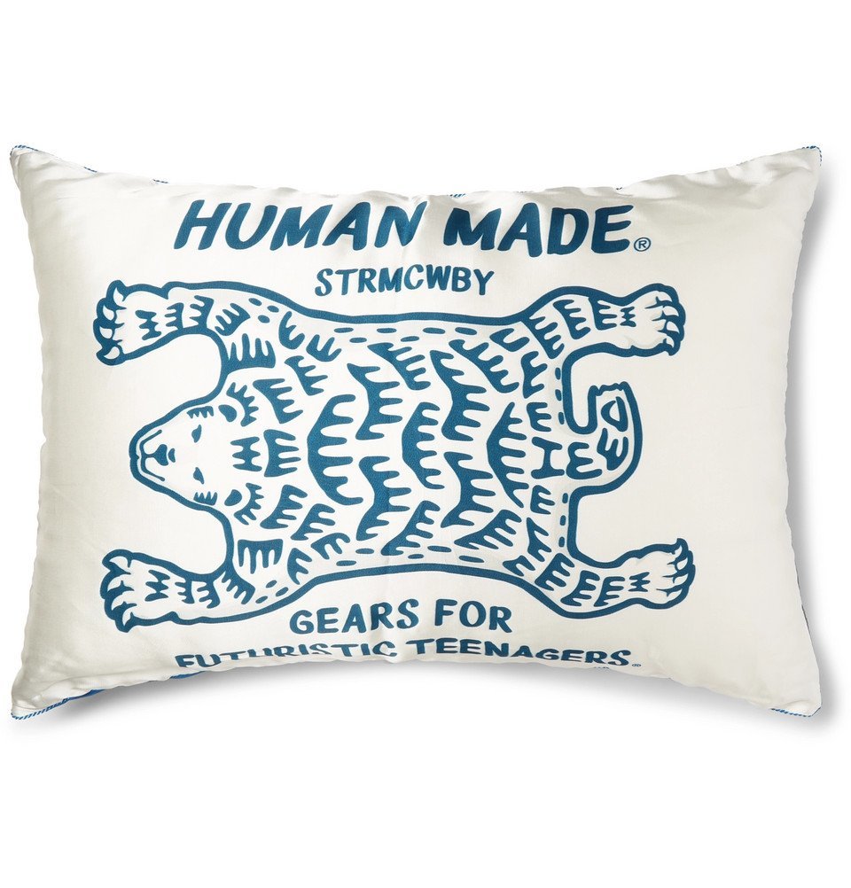 Human Made - Polar Cord-Trimmed Printed Satin Cushion - White 