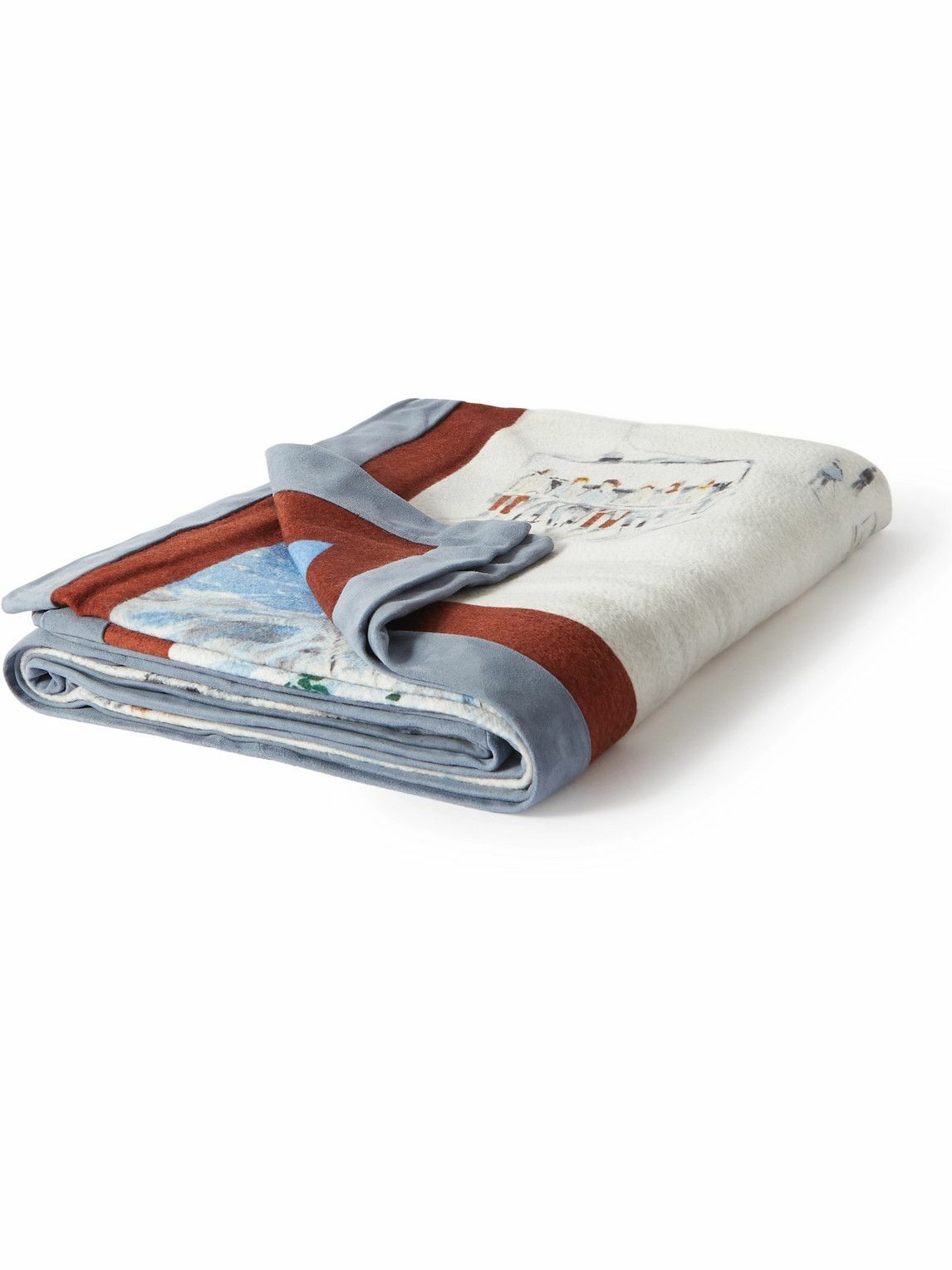 Loro Piana SuedeTrimmed Printed Cashmere Blanket Loro Piana