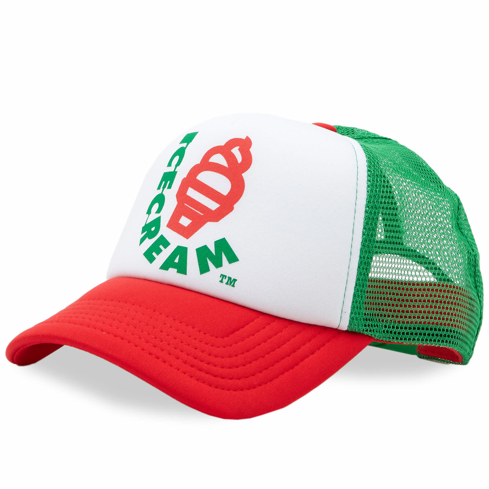 ICECREAM Men's Soft Serve Trucker Cap in White/Red ICECREAM