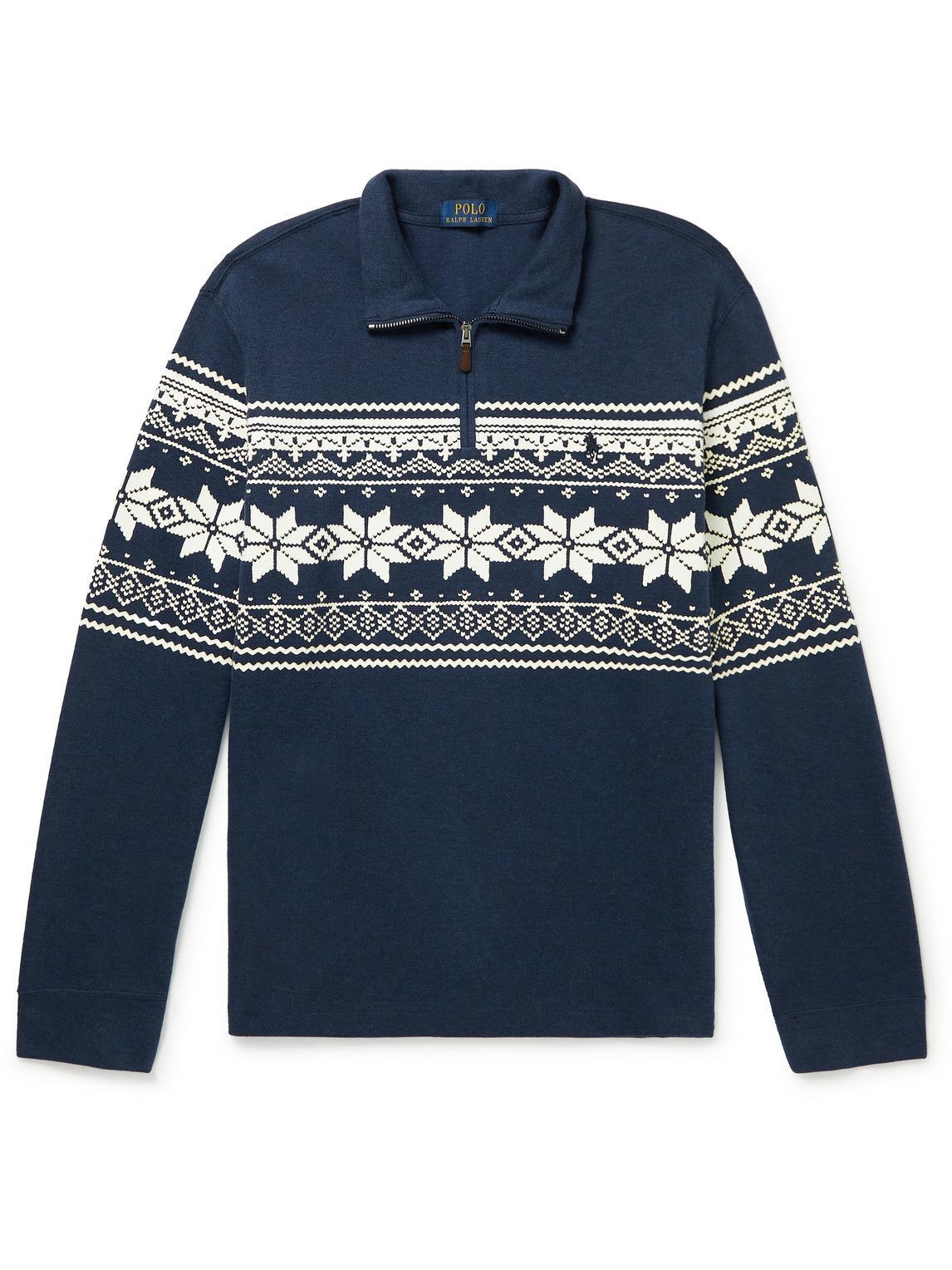Polo Ralph Lauren - Fair Isle Half-Zip Cotton Sweater - Blue