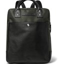 Oliver Spencer - Full-Grain Leather and Canvas Backpack - Green