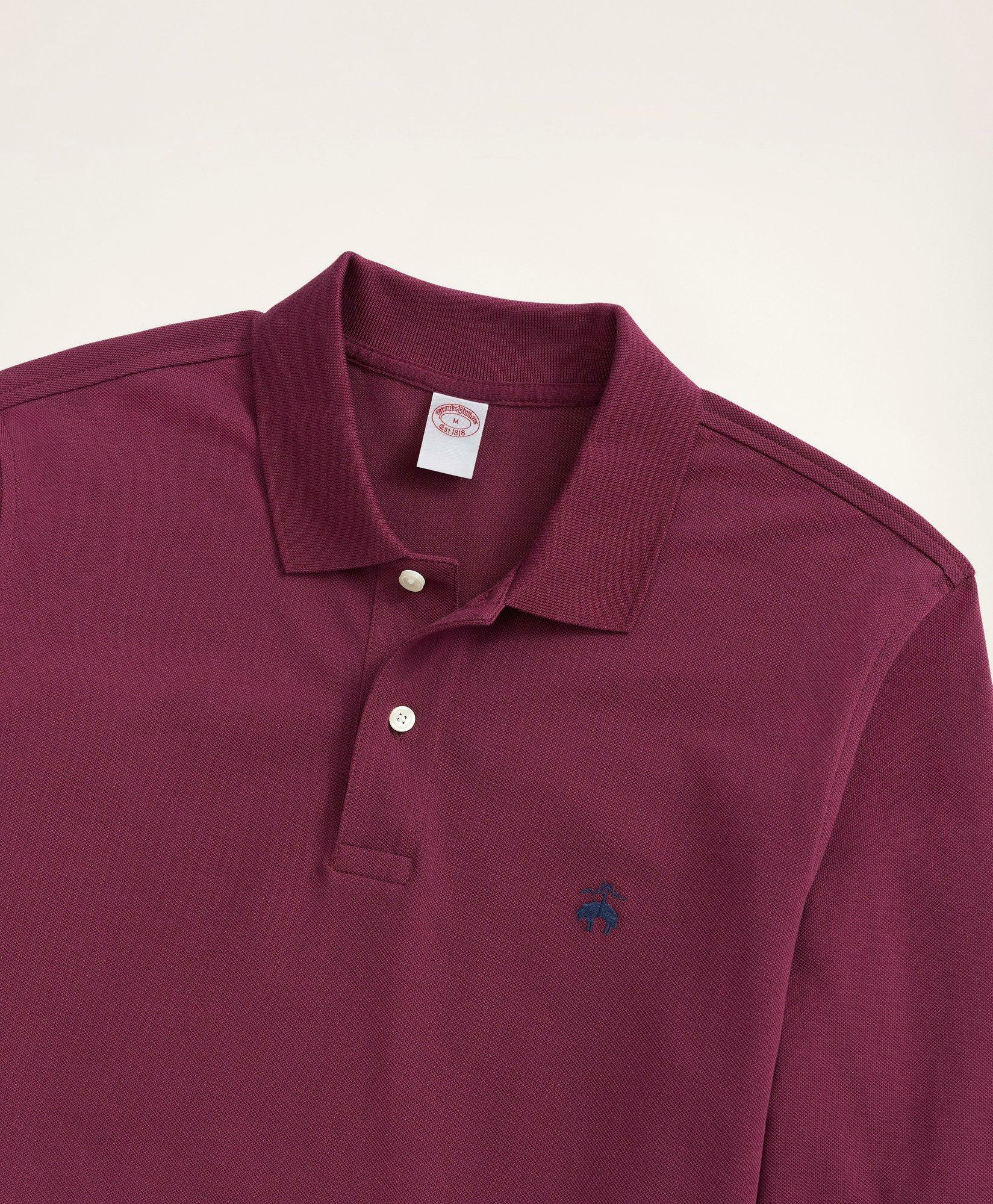 Brooks Brothers Men's Golden Fleece Original Fit Stretch Supima Long-Sleeve Polo Shirt | Dark Red