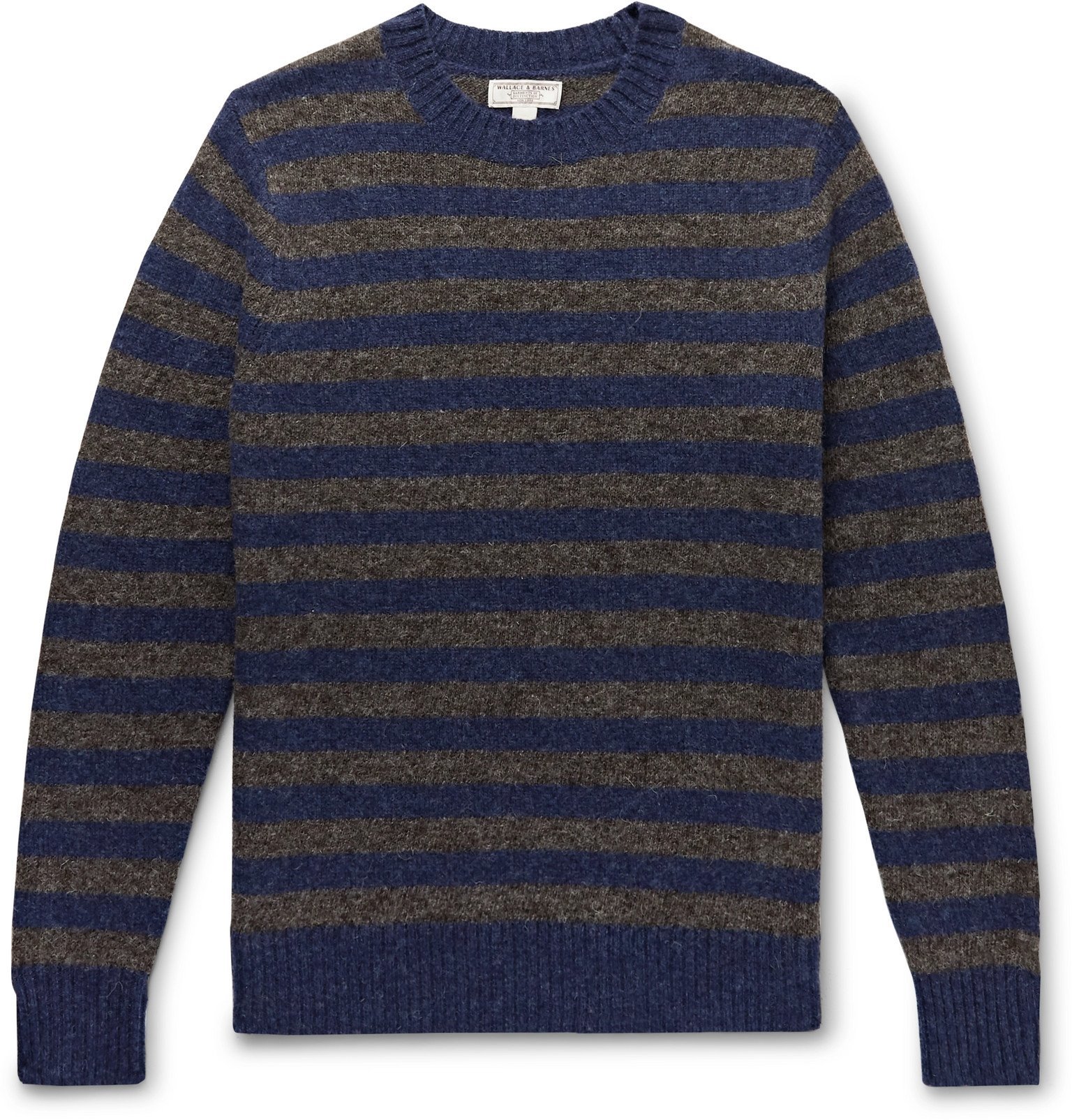 J.Crew - Wallace & Barnes Striped Wool Sweater - Blue J.Crew
