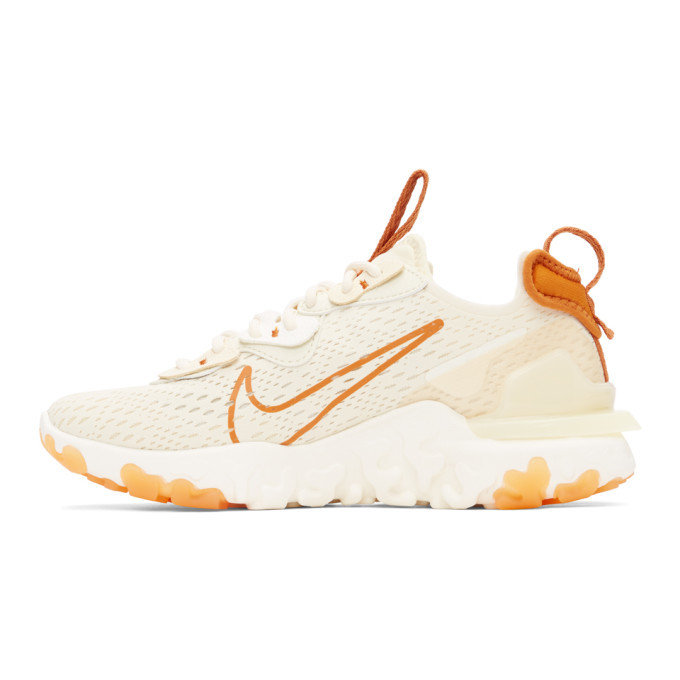 nike beige & orange react vision sneakers