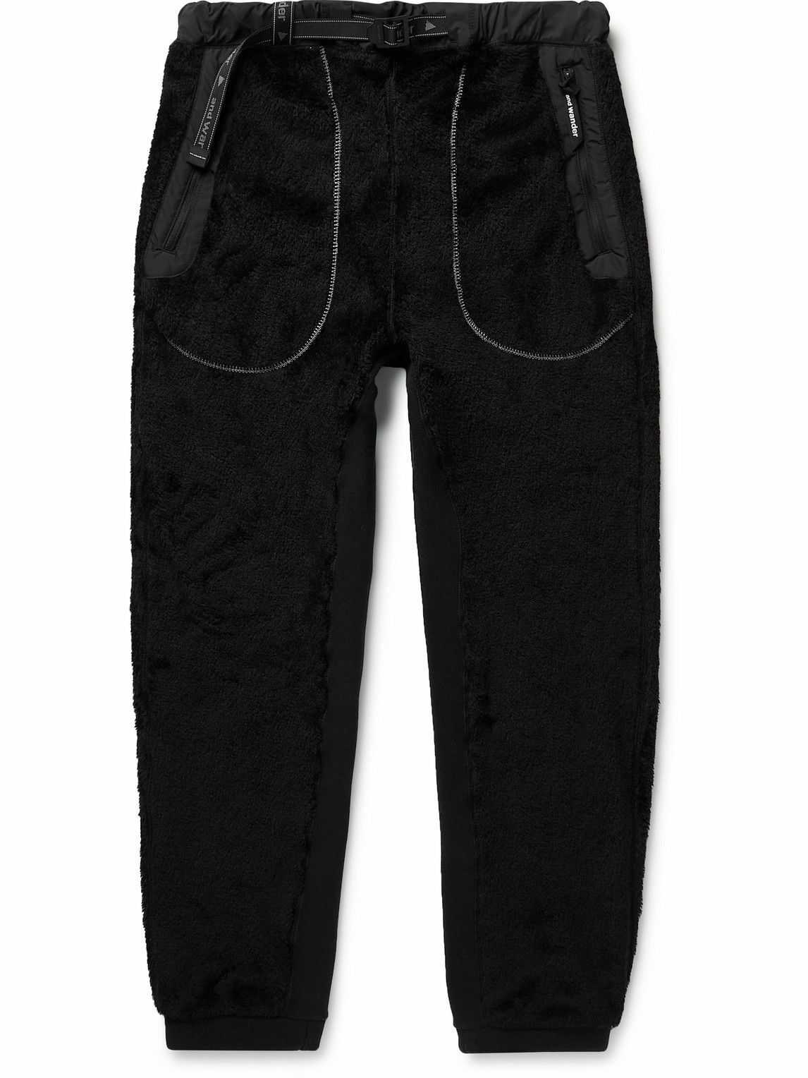 Photo: And Wander - Tapered Shell-Trimmed Polartec® Fleece Trousers - Black