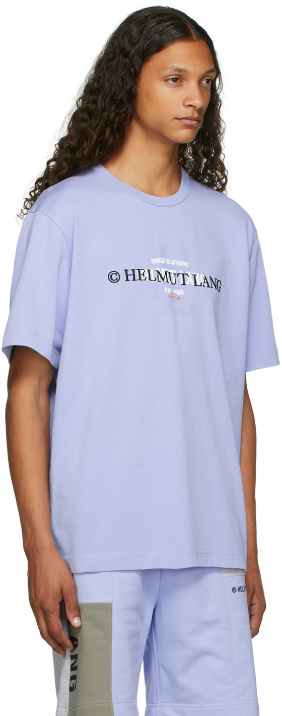 Helmut Lang Blue Layer Logo T-Shirt 