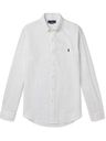 Polo Ralph Lauren - Slim-Fit Button-Down Collar Logo-Embroidered Linen Shirt - White