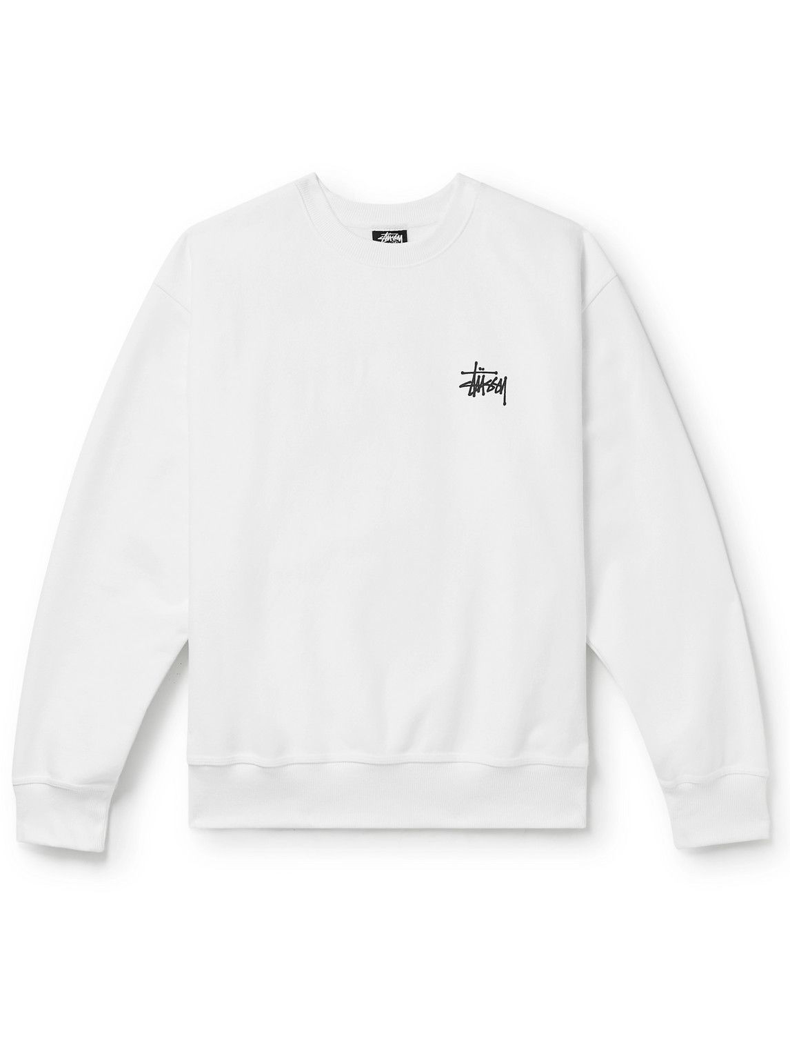 Stussy - Logo-Print Cotton-Blend Jersey Sweatshirt - White Stussy