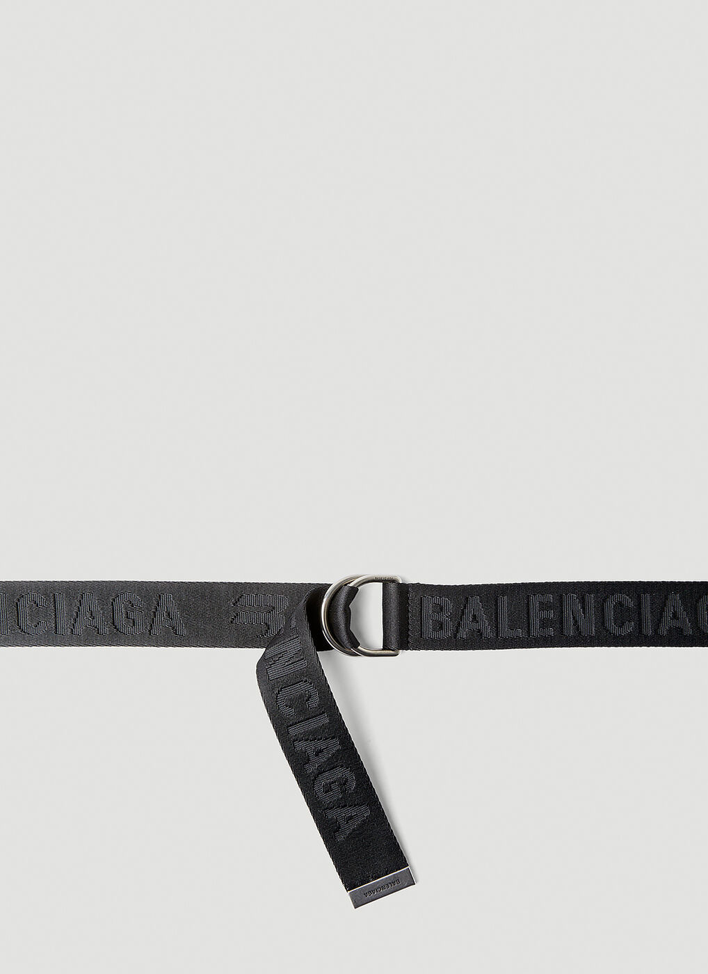 Integratie Airco Geplooid D-Ring Jacquard Belt in Black Balenciaga