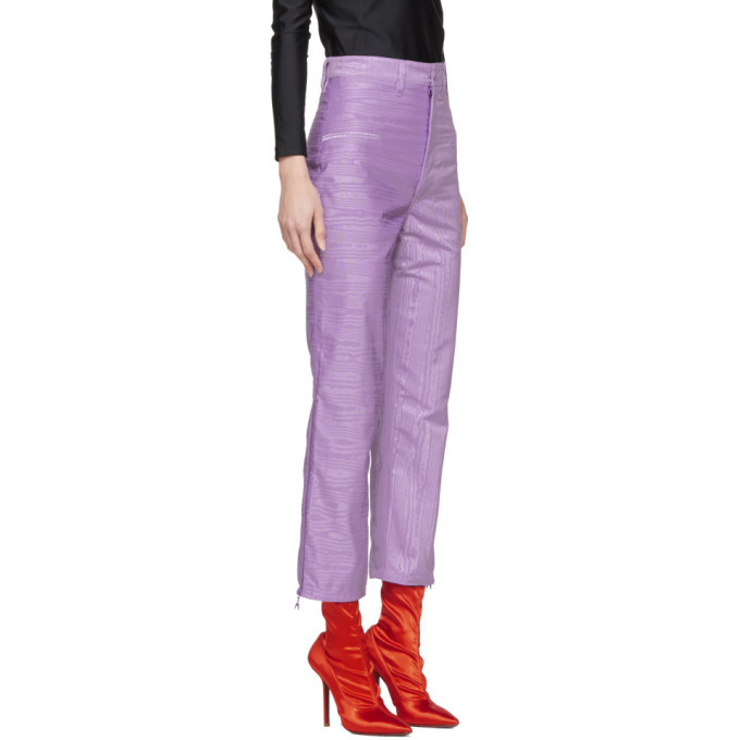 Marine Serre Purple Moire Trousers Marine Serre