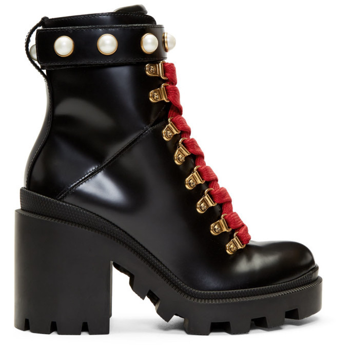 gucci black leather boots