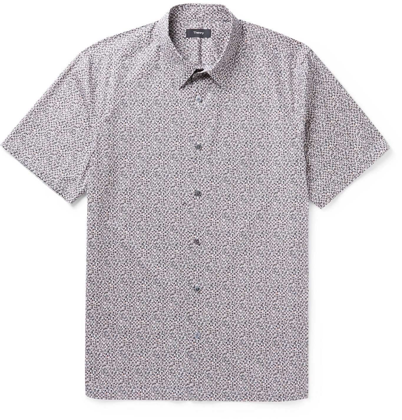 Theory - Irving Printed Stretch-Cotton Shirt - Gray Theory