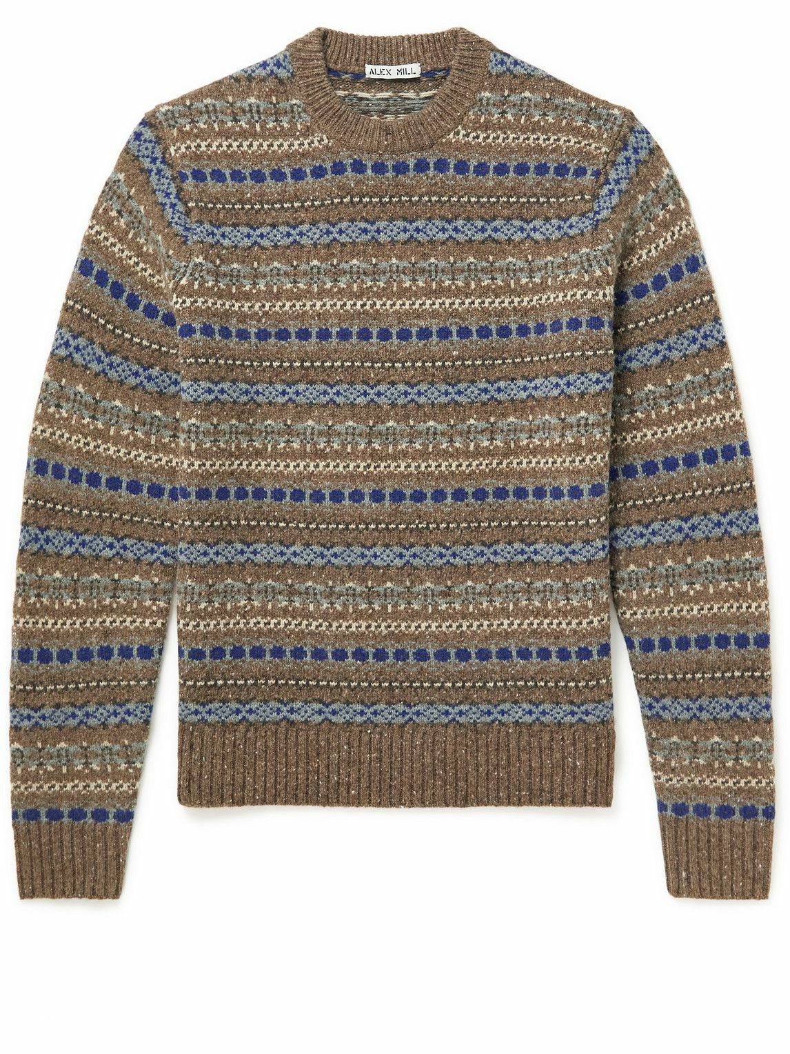 Alex Mill - Fair Isle Donegal Wool-Blend Sweater - Brown Alex Mill